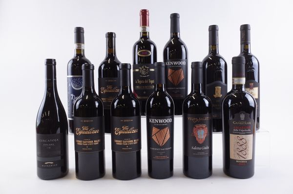 TWELVE BOTTLES ITALIAN AND AMERICAN RED WINE