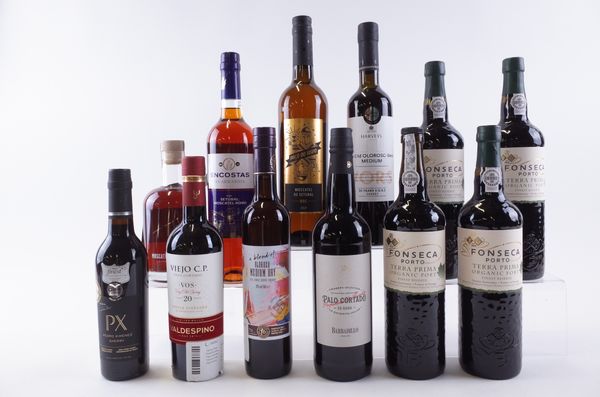 FIVE BOTTLES PORT, FOUR SHERRY AND THREE DESSERT WINE