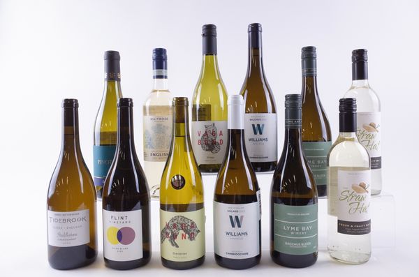 TWELVE BOTTLES ENGLISH WHITE WINE