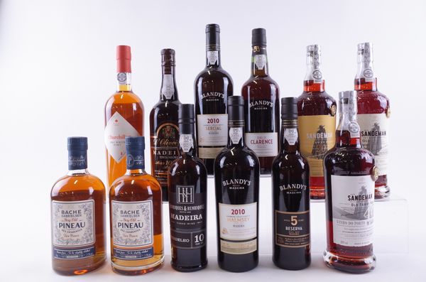 SIX BOTTLES MADEIRA, FOUR PORT AND TWO PINEAU DES CHARENTES