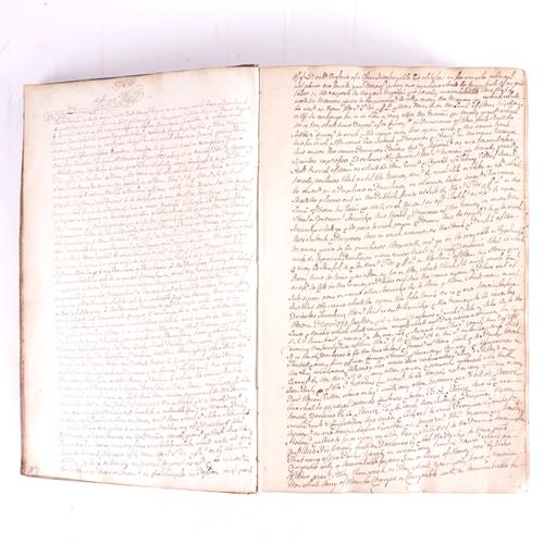 MANUSCRIPT, LEGAL - A substantial legal manuscript on paper recording numerous copies of chancery affidavits, conveyances, petitions, legal precedents, etc., in a fine italic hand, [mid-late 18th-century], 536-pages, folio, contemporary full vellum.