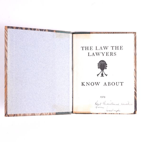 [PEPLER, H. D. C. (1878-1951)]. The Law the Lawyers Know About ... Witanbel Watloo, Ditchling, St. Dominic's Press, 1929, 16mo, 3 woodcut illustrations by Eric Gill and one by David Jones, contemporary morocco-backed boards by ROGER POWELL (see note).