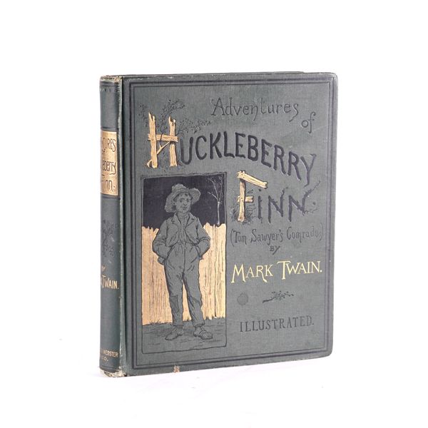 "TWAIN, Mark" (1835-1910). Adventures of Huckleberry Finn, New York, 1885, 8vo, frontispiece, heliotype portrait, illustrations by E. W. Kemble, original green cloth. FIRST AMERICAN EDITION, FIRST ISSUE, of "one of the great works of American fiction."