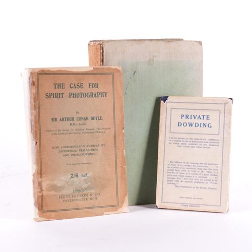 CONAN DOYLE, Arthur (1859-1930). The Case for Spirit Photography, London, [1922], 8vo, 16 photographed plates, original wrappers (lacks backstrip, frayed with some loss). FIRST EDITION. RARE. With 2 books of related interest. (3)