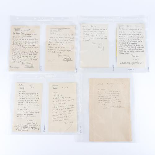 GILL, Eric (1882-1940). A Collection of c.23 autograph letters and postcards, signed ("Eric Gill" or "Eric G."), most to Desmond Flower, some with envelopes, dated variously 1928-35. (c.23)