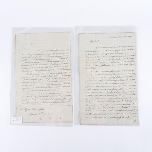 MIRANDA, Francisco de (1750-1816, President of the First Republic of Venezuela). Correspondence, in English, with the British Prime Minister Spencer Perceval and his Private Secretary, J. C. Herries, on the future of Venezuela and South America.