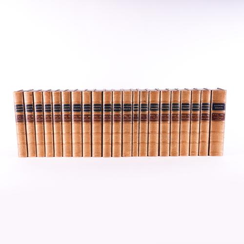 BINDING - Archibald ALISON (1792-1867). History of Europe, London, 1870-76, 2 works bound in 21 volumes, 8vo, FINELY BOUND in contemporary polished half calf, the spines gilt with dark blue and burgundy morocco lettering-pieces. (20)