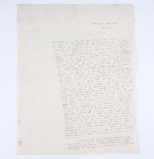 WASSERMANN, Jakob (1873-1934). Autograph letter, signed ("Jakob Wassermann"), dated 27 November 1921, two-pages, in German, to "Hedwig". Wasserman gives a detailed account of his visit to Hermann Hesse at Montagnola.