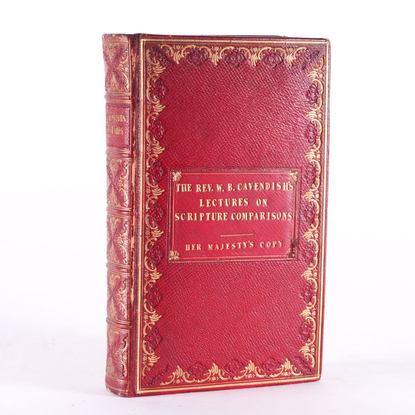 BINDING - William Bond CAVENDISH [?but William Bengo COLLYER] (1782-1854). Lectures on Scripture Comparison, London, 1826, 8vo, FINELY BOUND BY THOMAS GOSDEN in contemporary red morocco gilt. A ROYAL BINDING FOR QUEEN ADELAIDE.