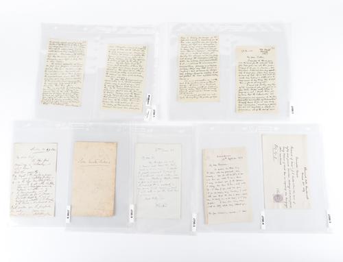 ARTISTS - A collection of 12 letters by artists, mainly British and French, 1816-1923, including Ruskin, Whistler, Lucien Pissarro and others. (12)