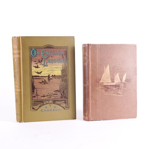 EMERSON, Peter Henry (1856-1936). On English Lagoons, London, 1893, 8vo, 18 photographed illustrations, original coloured pictorial cloth. FIRST TRADE EDITION. With G. C. Davies's Norfolk Broads (London, 1883, 12 photographed plates, original cloth). (2)