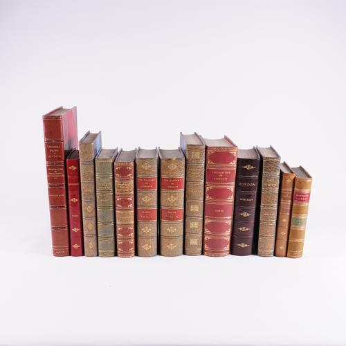 LONDON, GENERAL - E. B. CHANCELLOR (1868-1937). "Original Views of London as it is, by Thomas Shotter Boys, 1842". A Re-Issue, London, 1926, 2 works in one vol., 4to, plates, FINELY BOUND in morocco. With 16 other works in 20 vols, all leather-bound. (21)