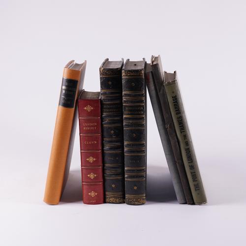 LONDON, PLANNED AND UNBUILT - Arthur CAWSTON (1857-94). A Comprehensive Scheme for Street Improvements in London, London, 1893, 4to, plates and maps, 4 folding maps in a pocket at the end, modern buckram. With 6 other books of related interest. (7)