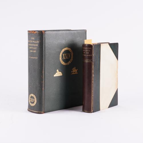 PATON, George, Colonel (1841-1922, editor), and others. Historical Records of the 24th Regiment, London, 1892, 8vo, plates, half morocco. FROM THE COLLECTION OF THE DUKE & DUCHESS OF WINDSOR. With another regimental history with the same provenance. (2)