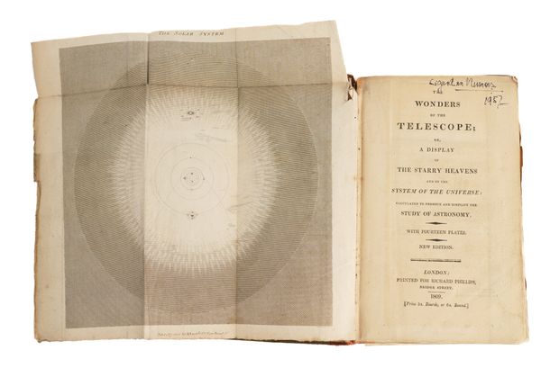 [?PHILLIPS, Richard (1767-1840)]. The Wonders of the Telescope; or, a Display of the Starry Heavens and of the System of the Universe, London, 1809, 8vo, 14 engraved plates, contemporary boards. "New Edition." With 9 other works in 12 vols. (13)
