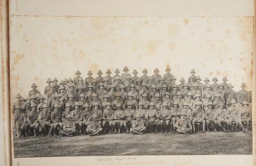 PHOTOGRAPH ALBUM - An album containing photographs chiefly of Indian interest, including the Calcutta Light Horse Regiment (2), views in Agra, Benares, Lucknow, Darjeeling, etc. [1900s]. With 7 other albums. Provenance: the Robertson/Eustace families. (8)