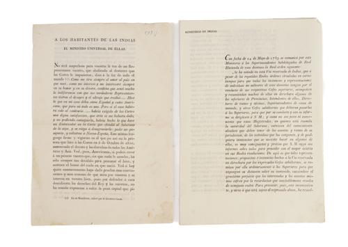 MEXICAN WAR OF INDEPENDENCE - Miguel de Lardizábal y URIBE (1739-1820).  2 printed proclamations in Spanish, each 3-pages in a single bifolium, [n.p. but Madrid and/or Mexico City], 1814, 1815. (2)