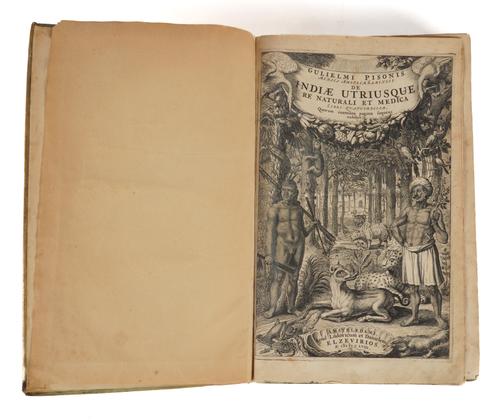PISO, Willem (1611-78) & others. De Indiæ utriusque re naturali et medica, Amsterdam, 1658, 3 parts in one volume, folio, additional pictorial title, illustrations, contemporary vellum. Provenance: John Yudkin (bookplate). Second enlarged edition.