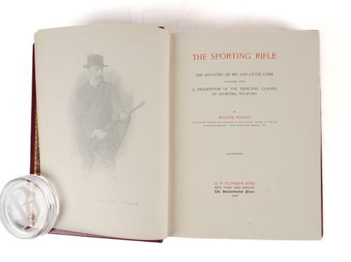 WINANS, Walter (1852-1920). The Sporting Rifle, New York, 1908, 4to, engraved portrait frontispiece, photographed plates, 5 folding diagrams, FINELY BOUND in later full red crushed morocco, slipcase. FIRST EDITION.