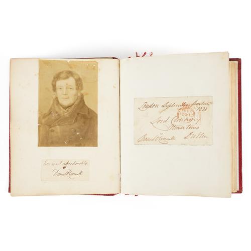 ALBUM, MAINLY OF IRISH INTEREST - A collection of autograph letters, clipped signatures etc. by Daniel O'Connell, John O'Connell, William O'Brien, Thomas Henry Huxley, Disraeli, Tennyson, Ruskin, etc. Please see the full description below.