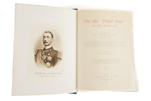 AMEDEO, Luigi (1873-1933). On the "Polar Star" in the Arctic Sea, London, 1903, 2 volumes, 4to, 16 photogravure plates, maps and illustrations, original pictorial buckram gilt. FIRST EDITION IN ENGLISH. (2)