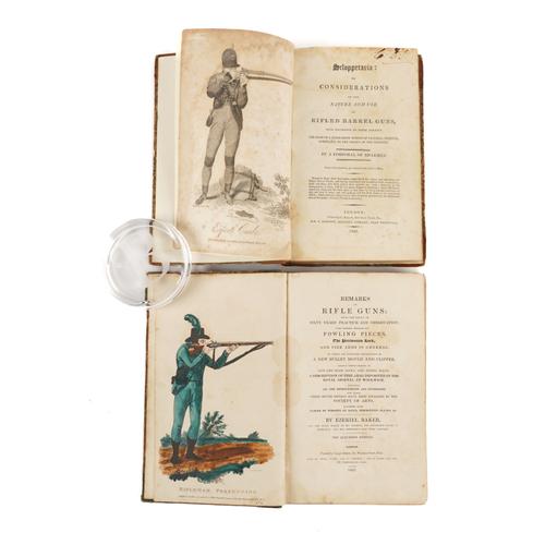 [?BEAUFOY, Henry Benjamin Hanbury (1786-1851, attributed)]. Scloppetaria: or Considerations on the Nature and Use of Rifled Barrel Guns, London, 1808, 8vo, 13 engraved plates (stained), contemporary calf. FIRST EDITION. With another related work. (2)