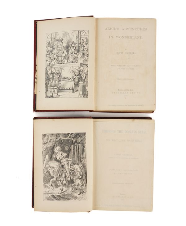 "CARROLL, Lewis" (1832-98). Alice's Adventures in Wonderland, London, 1872, 8vo, illustrations by John Tenniel, original red buckram, "Twenty-Ninth Thousand". With the same author's Through the Looking-Glass (London, 1872, "Thirty-Second Thousand"). (2)