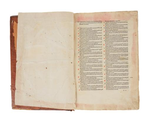 GAZIUS, Antonius (1449-1528). Corona florida medicinæ: sive De conservatione sanitatis, Venice, "per Johannem de forlivio & Gregorium fratres", 1491, folio, 125 leaves, painted initials, old calf. Provenance: John Yudkin (bookplate). FIRST EDITION. RARE.