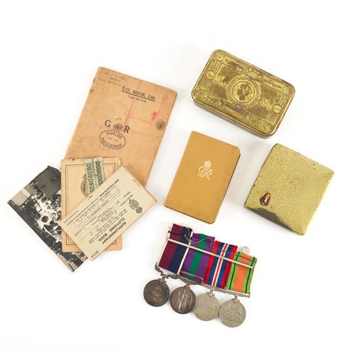 A GROUP OF FOUR SECOND WORLD WAR AND LATER MEDALS AND FURTHER ITEMS (QTY)