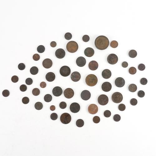 A COLLECTION OF BRITISH COPPER AND BRONZE COINS (QTY)