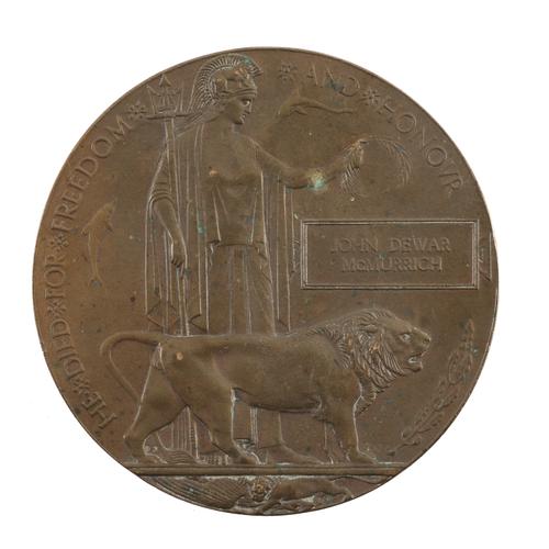 A FIRST WORLD WAR BRONZE MEMORIAL PLAQUE