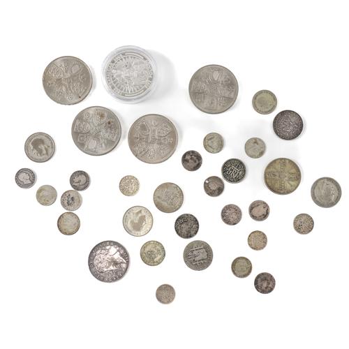 A VICTORIA YOUNG HEAD HALF CROWN 1844 AND FURTHER COINS (QTY)