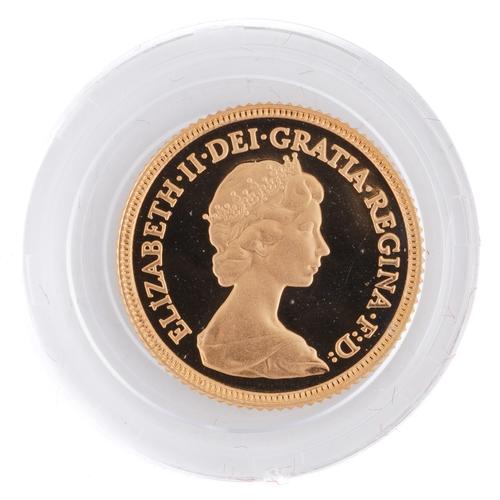 AN ELIZABETH PROOF HALF SOVEREIGN
