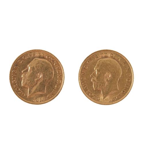 TWO GEORGE V HALF SOVEREIGNS (2)