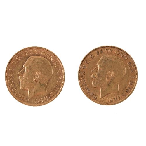 TWO GEROGE V HALF SOVEREIGNS (2)