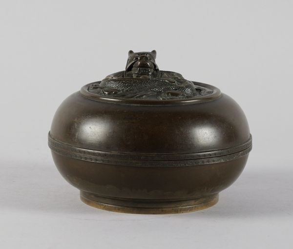 A CHINESE BRONZE CIRCULAR BOX AND COVER (2)