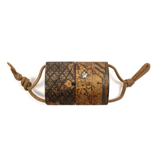 A MINIATURE JAPANESE THREE-CASE LACQUER INRO