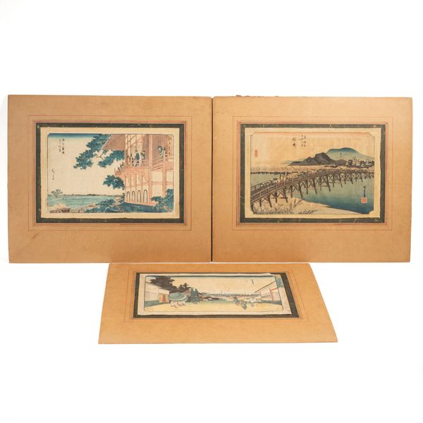 UTAGAWA HIROSHIGE (1797-1858). THREE JAPANESE WOODBLOCK PRINTS (3)