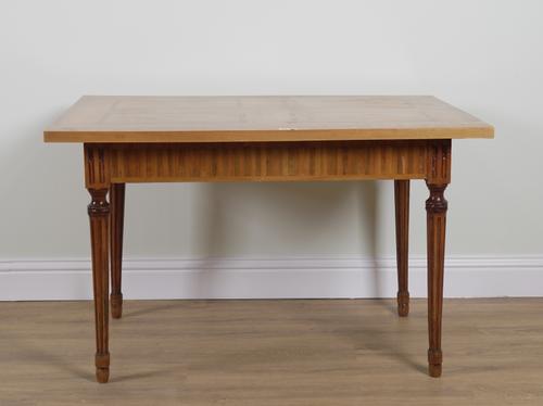 A 19TH CENTURY CONTINENTAL KINGWOOD BANDED BIRCH RECTANGULAR ARCHITECT'S TABLE