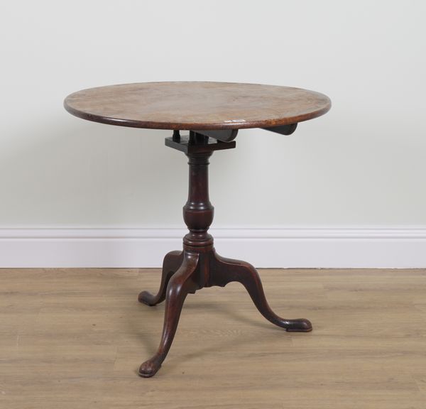 A MID-18TH CENTURY MAHOGANY TRIPOD TABLE