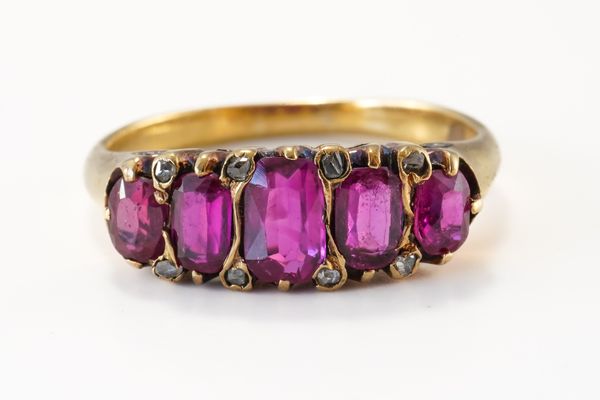 A RUBY AND DIAMOND RING