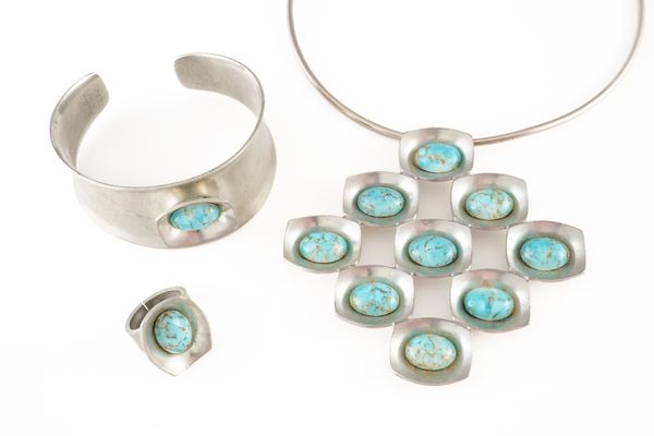 JORGEN JENSEN PEWTER JEWELLERY SET