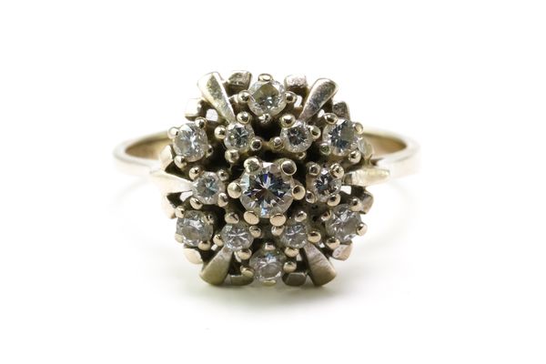 A DIAMOND CLUSTER RING