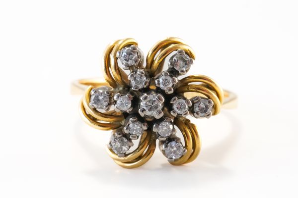 A DIAMOND CLUSTER RING