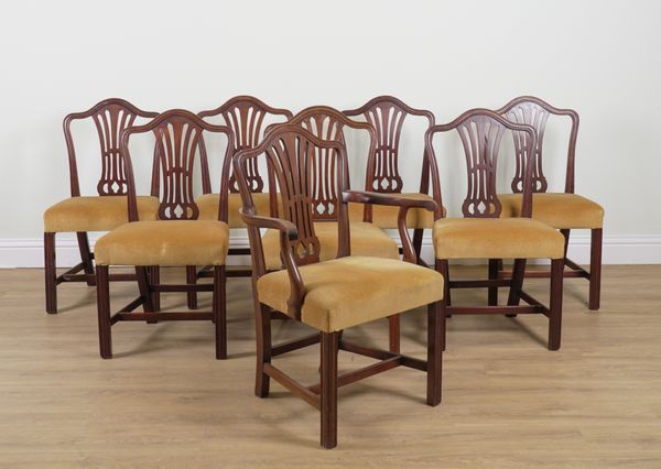 A SET OF EIGHT GEORGE III MAHOGANY DINING CHAIRS (8)