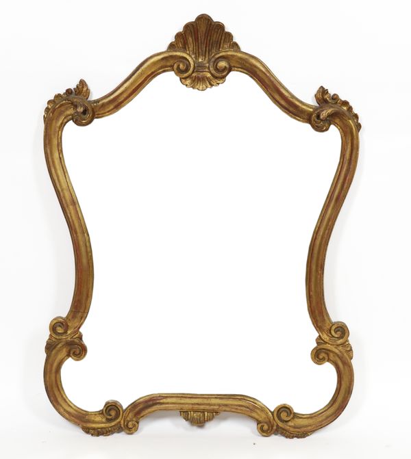 A FRENCH GOLD PAINTED SHAPED WALL MIRROR (2)