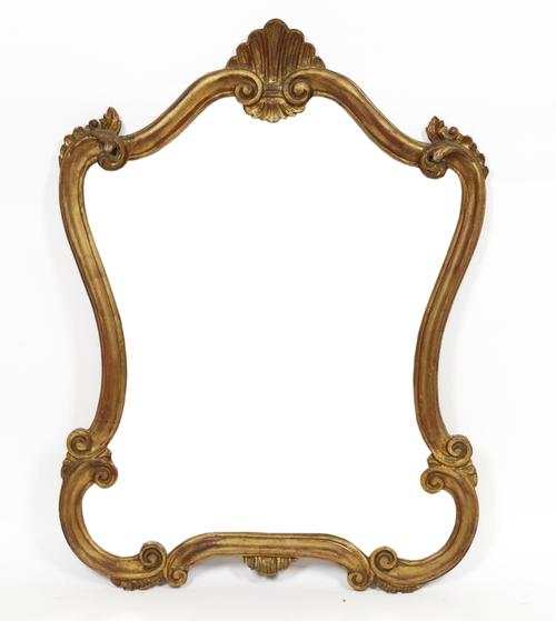 A FRENCH GOLD PAINTED SHAPED WALL MIRROR (2)