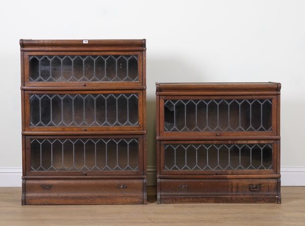 GLOBE-WERNICKE; AN OAK FIVE TIER BOOKCASE (3)