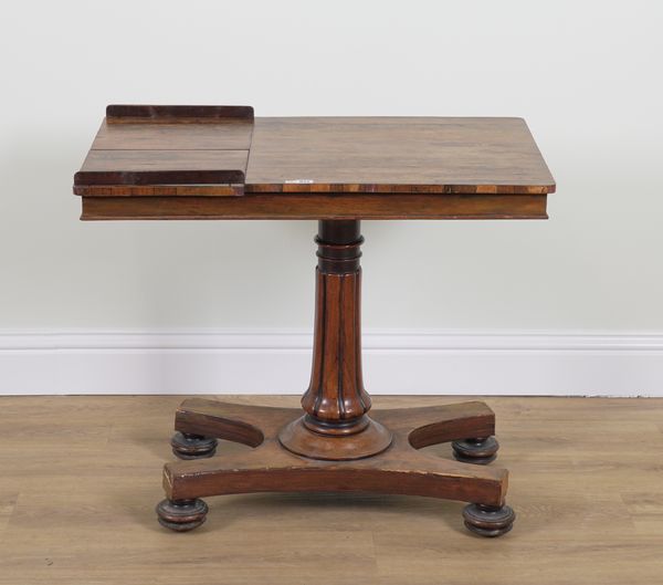 W PRIEST; A GEORGE IV ROSEWOOD PEDESTAL DUET READING TABLE