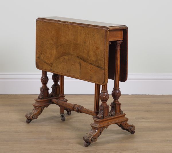 A VICTORIAN WALNUT DROP FLAP SUTHERLAND TABLE